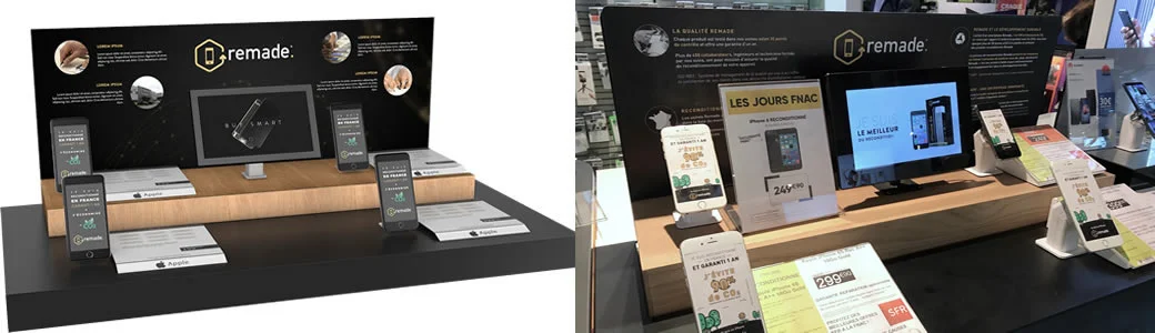 Fabrication présentoir téléphone pour les Fnac